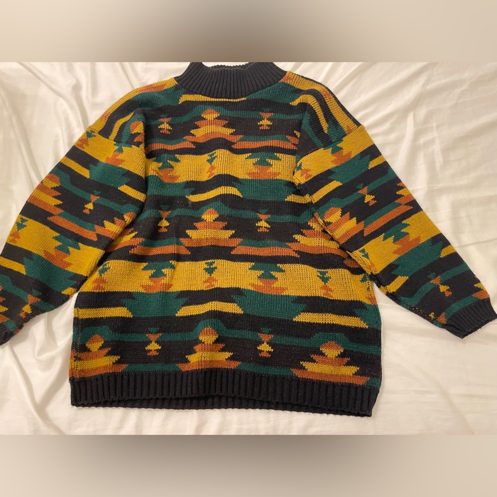 Clifton Place Knits Vintage Multicolor Patterned Men's Sweater